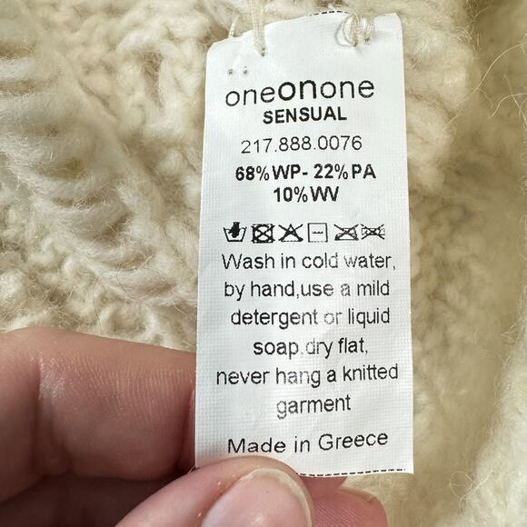 One On One Revolve Alpaca Popcorn Cable Knit Sweater Sz 1/Small Ivory Cottage ** - Picture 9 of 14